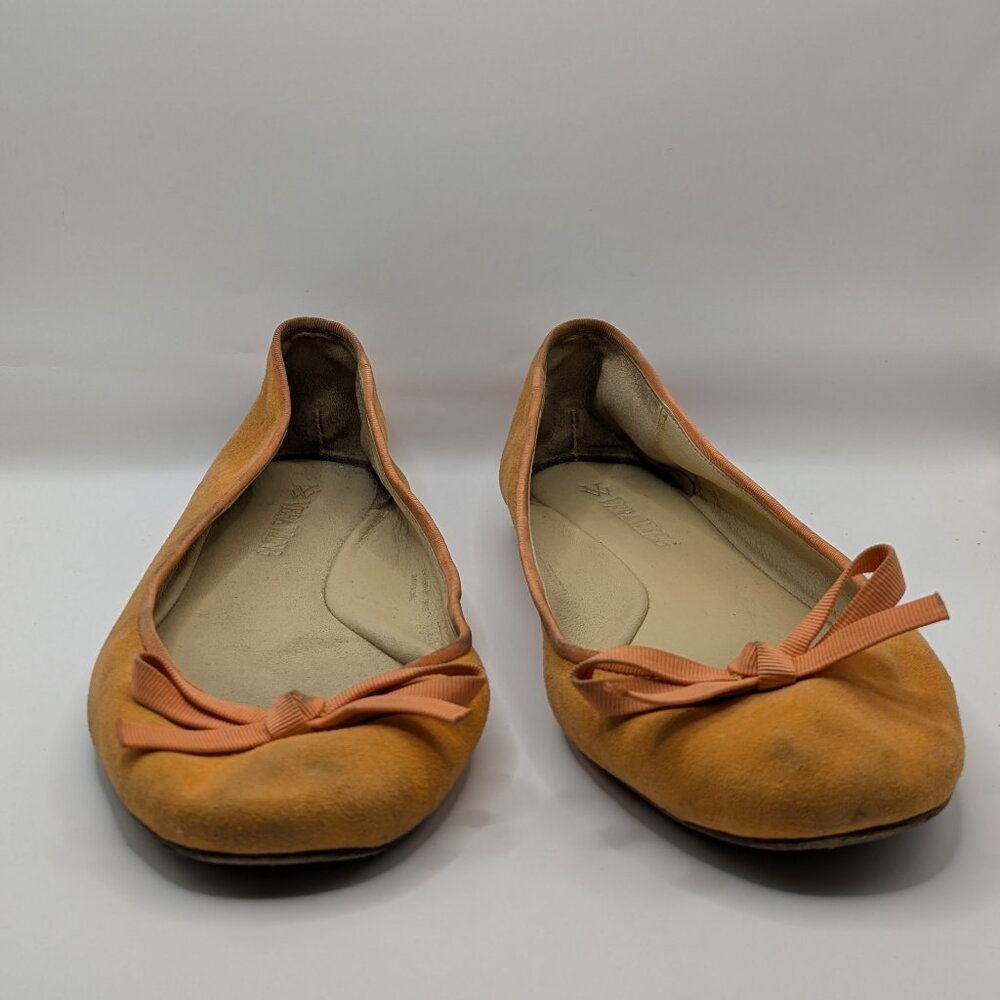 Vera Wang Orange Suede Ballet Flats